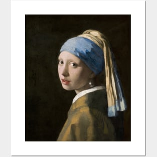 The Girl with a Pearl Earring by Johannes Vermeer (1665) Posters and Art